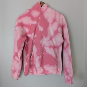 Aritzia TNA Tie Dye Fleece Line Pink Hoodie Womens Size S Barbiecore Feminine 